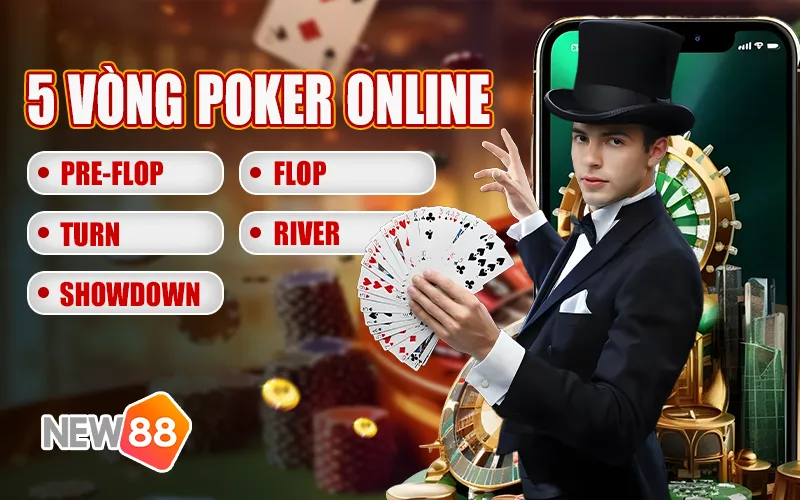 Cách chơi poker Poker online trong 5 vòng cược