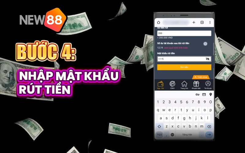 Nhập mật khẩu rút tiền