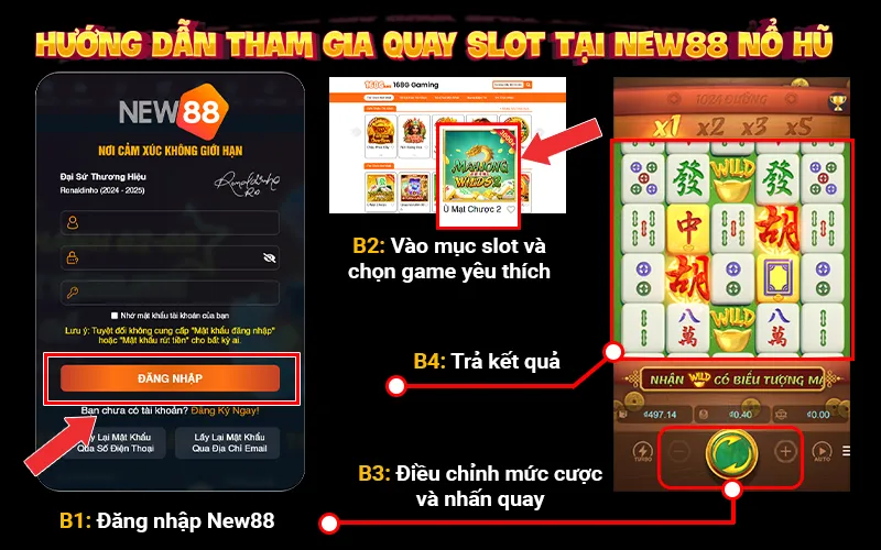 Hướng dẫn tham gia quay slot tại New88 nổ hũ