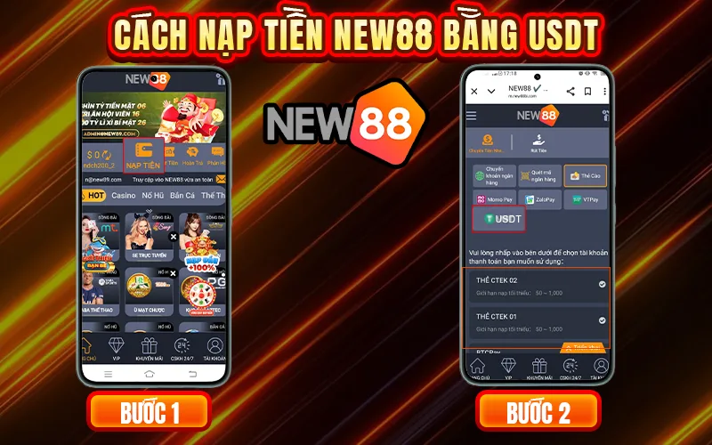 Nạp tiền vào New88 bằng USDT